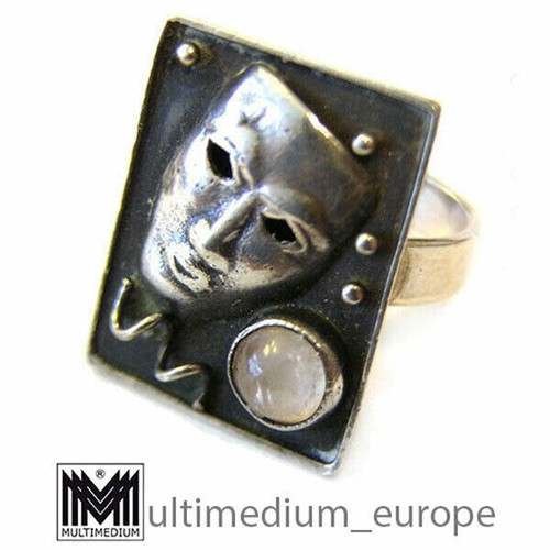 Ring maske silber signiert - silber,