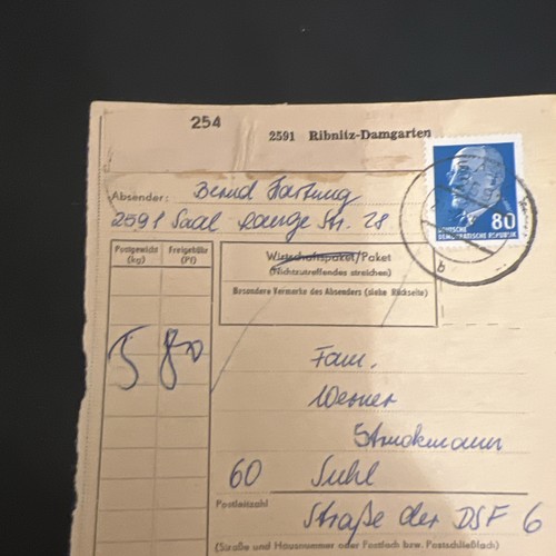 Ddr paketkarte ulbricht - ef,